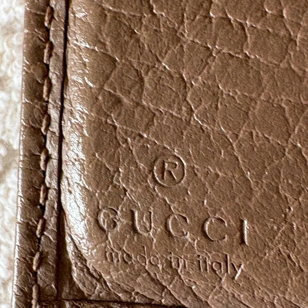 Gucci Taupe Pebbled Leather Wallet with Gold Double G - Picture 11 of 15